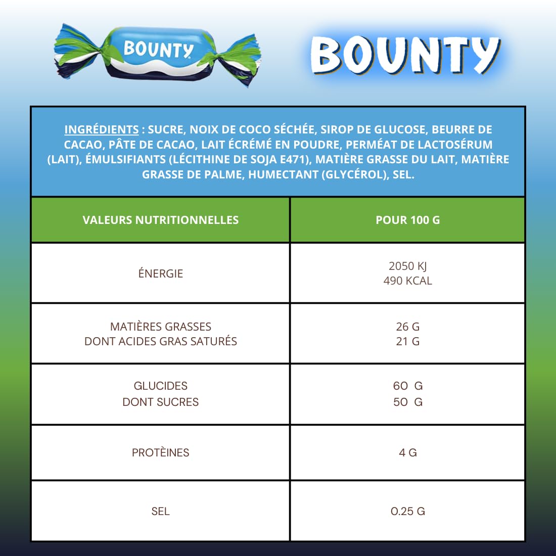 BOUNTY Minis | Sachet de 640g de chocolat | Environ 60 bonbons au chocolat emballés individuellement | Prêt à Offrir pour la Fêtes des Mères