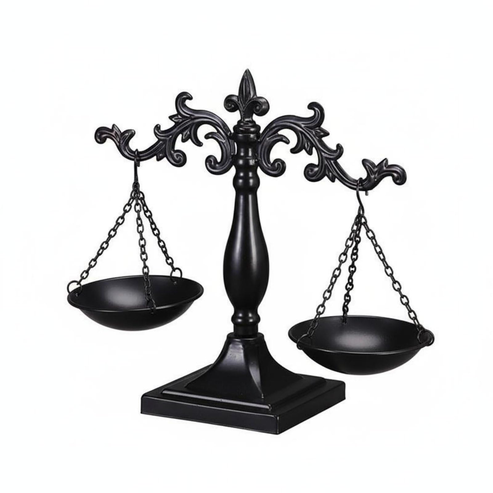 Decorative Balance of Fairness Rustic Look Balance of Fairness Sculpture Decorative Balance Scale Sturdy Vintage Balance Scale, Black Square Base-image-29