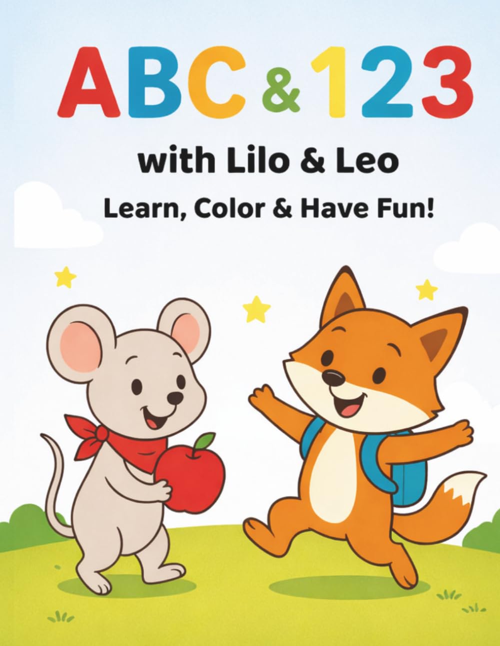 ABC & 123 Coloring Book for Kids Ages 3–5: Learn Letters, Numbers and Have Fun with Lilo & Leo – Story-Based Coloring Book
