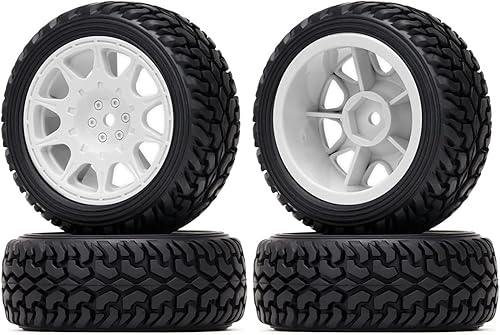 Miniatura 10 de 4 neumáticos de goma de grano de automóvil RC de 2.953in y llantas de plástico para 110 RC en carretera Drift Racing Car Tamiya Sakura Traxxas HPI