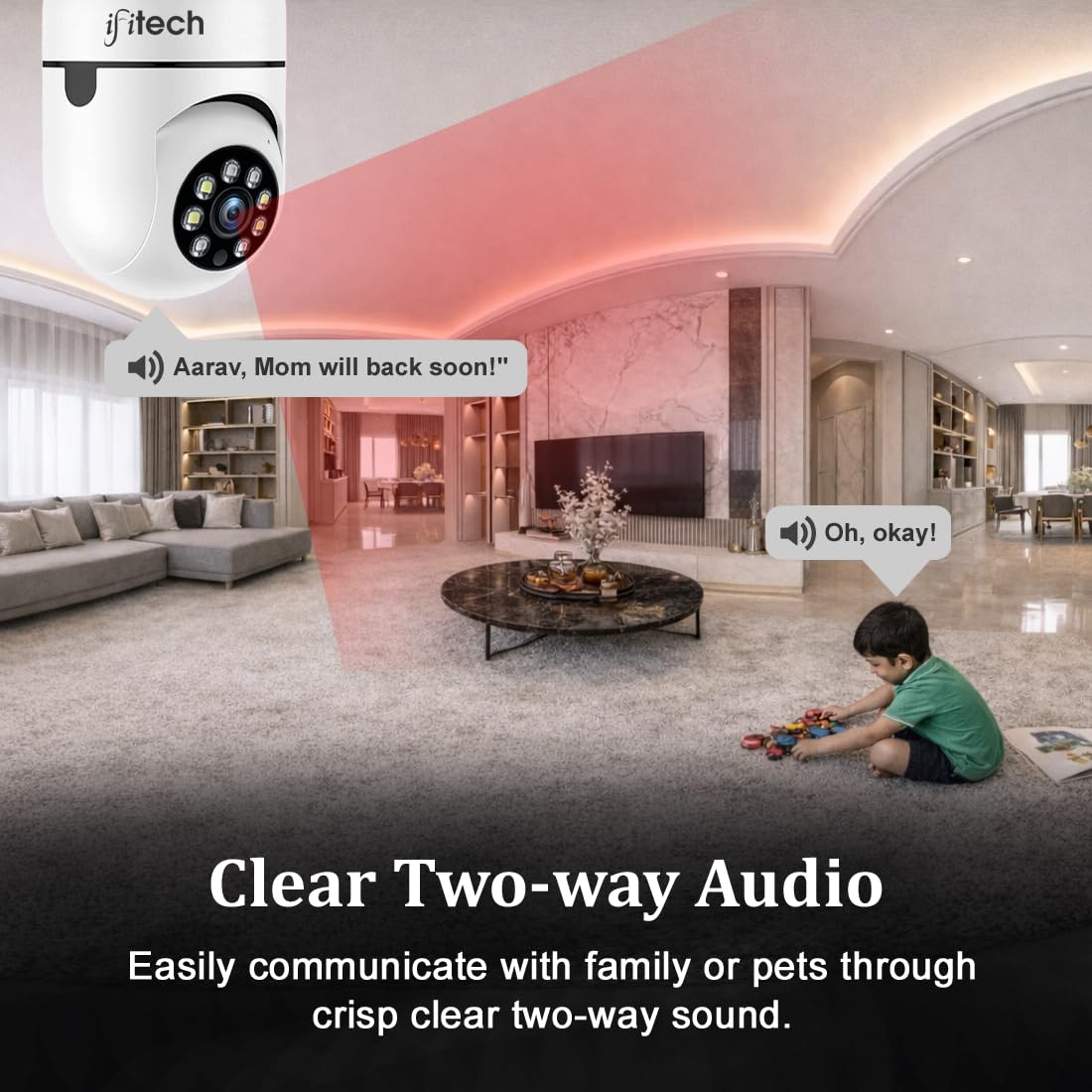 IFITech FTY HD Smart Wi-Fi CCTV Security Camera | Indoor 360° Pan & Tilt Home Surveillance Camera | Bulb Camera | Supports up to 256GB microSD Card (Not Included) | Ideal for Home & Office | Standard — Amazon image 6