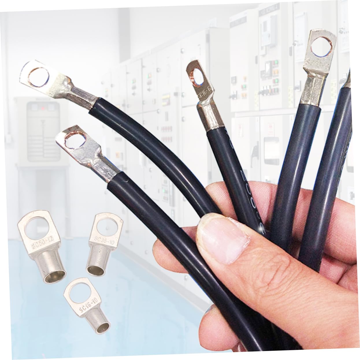 Anneome Connecteurs de Borne Annulaire Tubulaire Cosses Électriques Robustes Extrémités Fermées en Cuivre Nu 120pcs pour Câbles de Batterie, pour Installations Extérieures