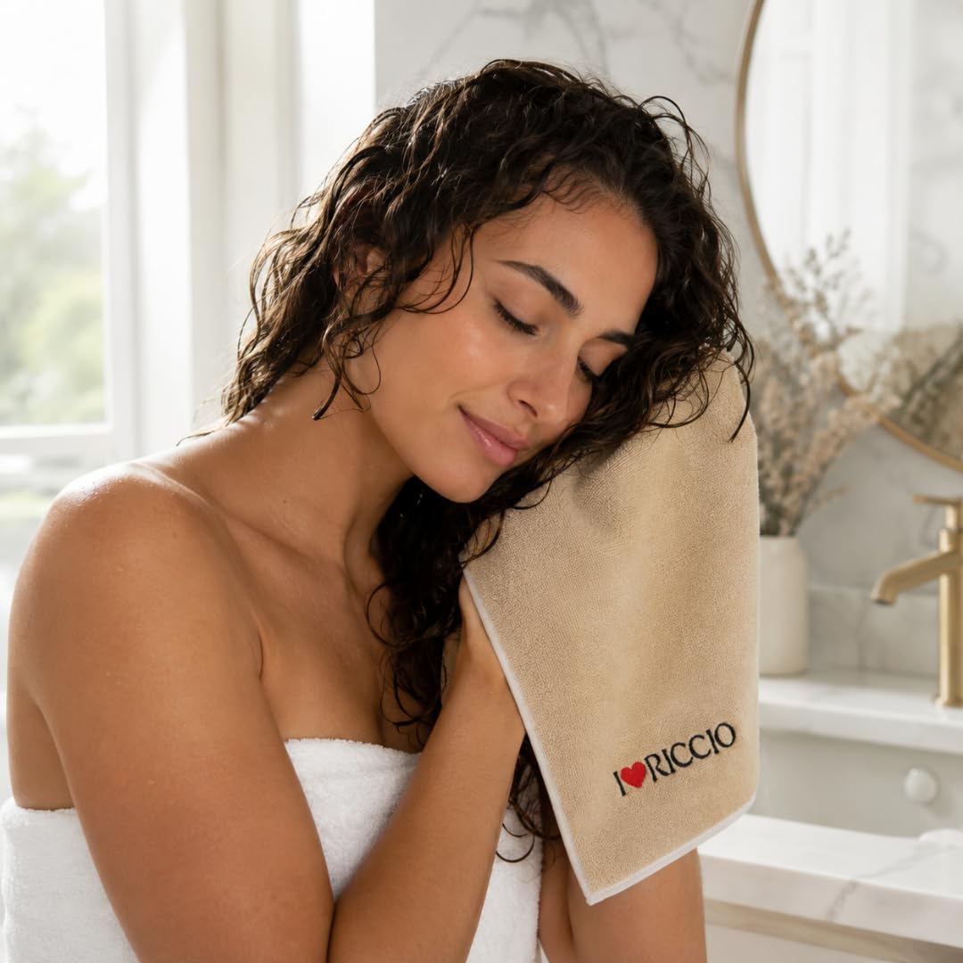 Ilovericcio Asciugamano Capelli Ricci in Microfibra, Asciugamano Plopping e Scrunching per Onde e Ricci Ideali, Rende i Capelli Morbidi e Lucidi, 90 x 54 cm