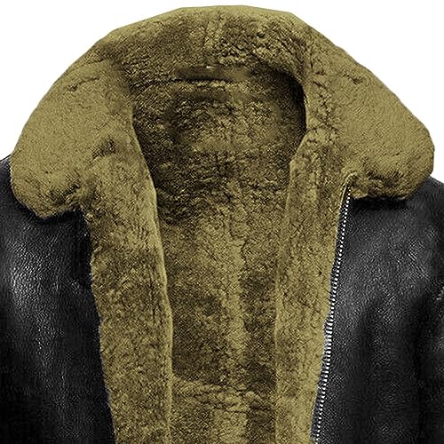 Chaqueta de cuero gruesa para hombre tipo bomber miniatura 3