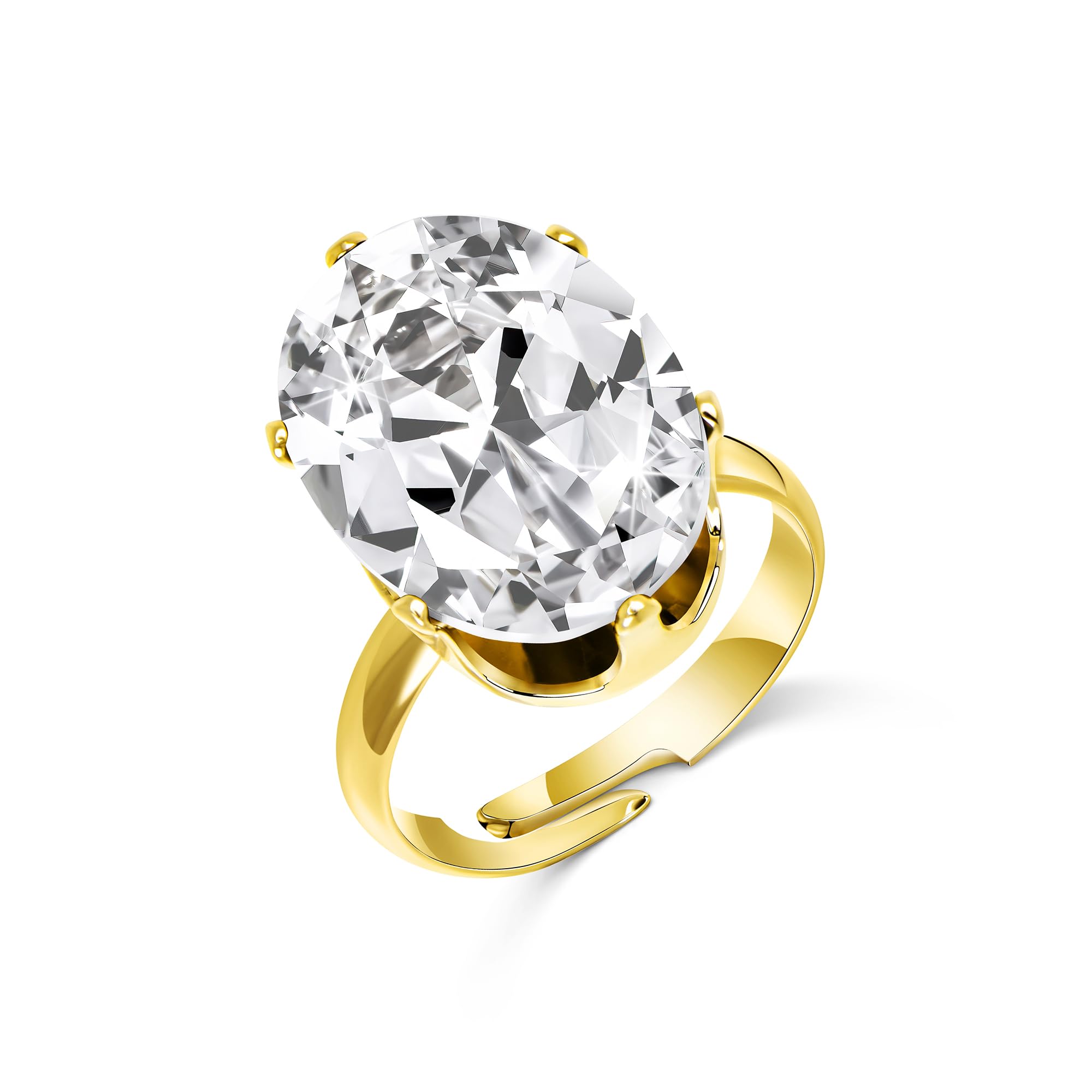 Linawe Fałszywy diamentowy pierścionek moissanite regulowany damskie, duży pierścionek na palec damski, pierścionki miedziane są dostępne w trzech odcieniach złota, różowego złota i srebra