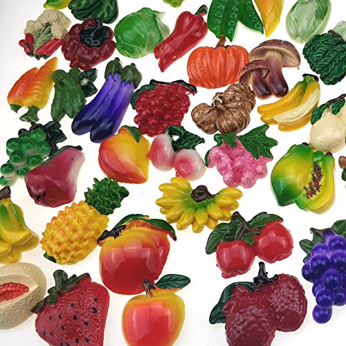 Miswee Random 12Pcs Creative 3D Resin Fruit Vegetables Fridge Magnets Funny Cute Decoration Refrigerator Magnet Accessories Office School Whiteboard Magnet (Random 12 Styles (Vegetables And Fruits)) #TOP1