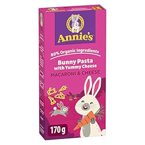 ANNIE’S – MACARONI AND CHEESE Bunny Pasta Cheese, No Artificial Flavours, No Synthetic Colours, Contains Real Cheese and Milk Ingredients, 80% Organic Ingredients, 170 Grams Package