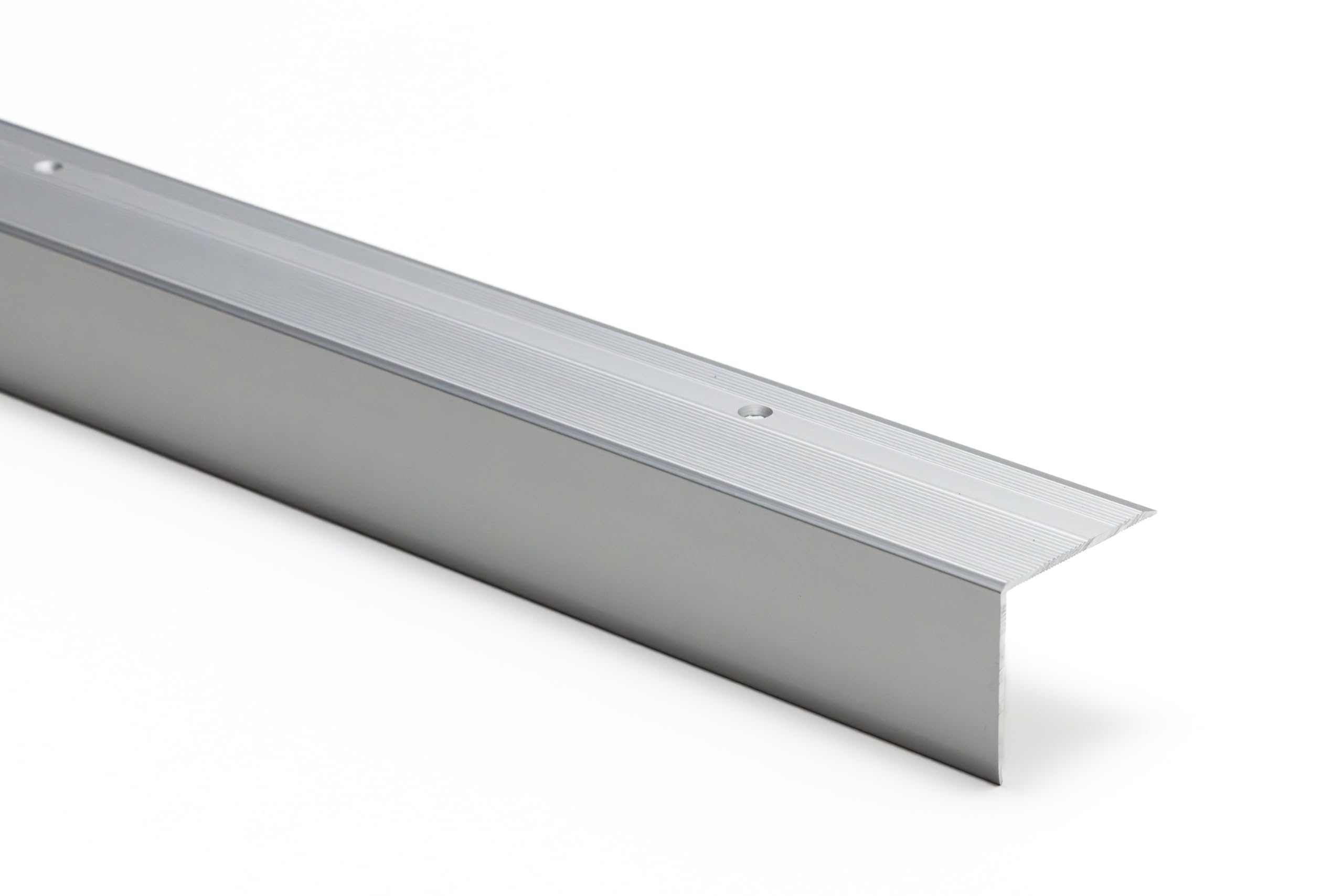 Aluminium Stair Nosing 45mm x 40mm 1.18m Anti Slip Step Edge Trim (Silver)