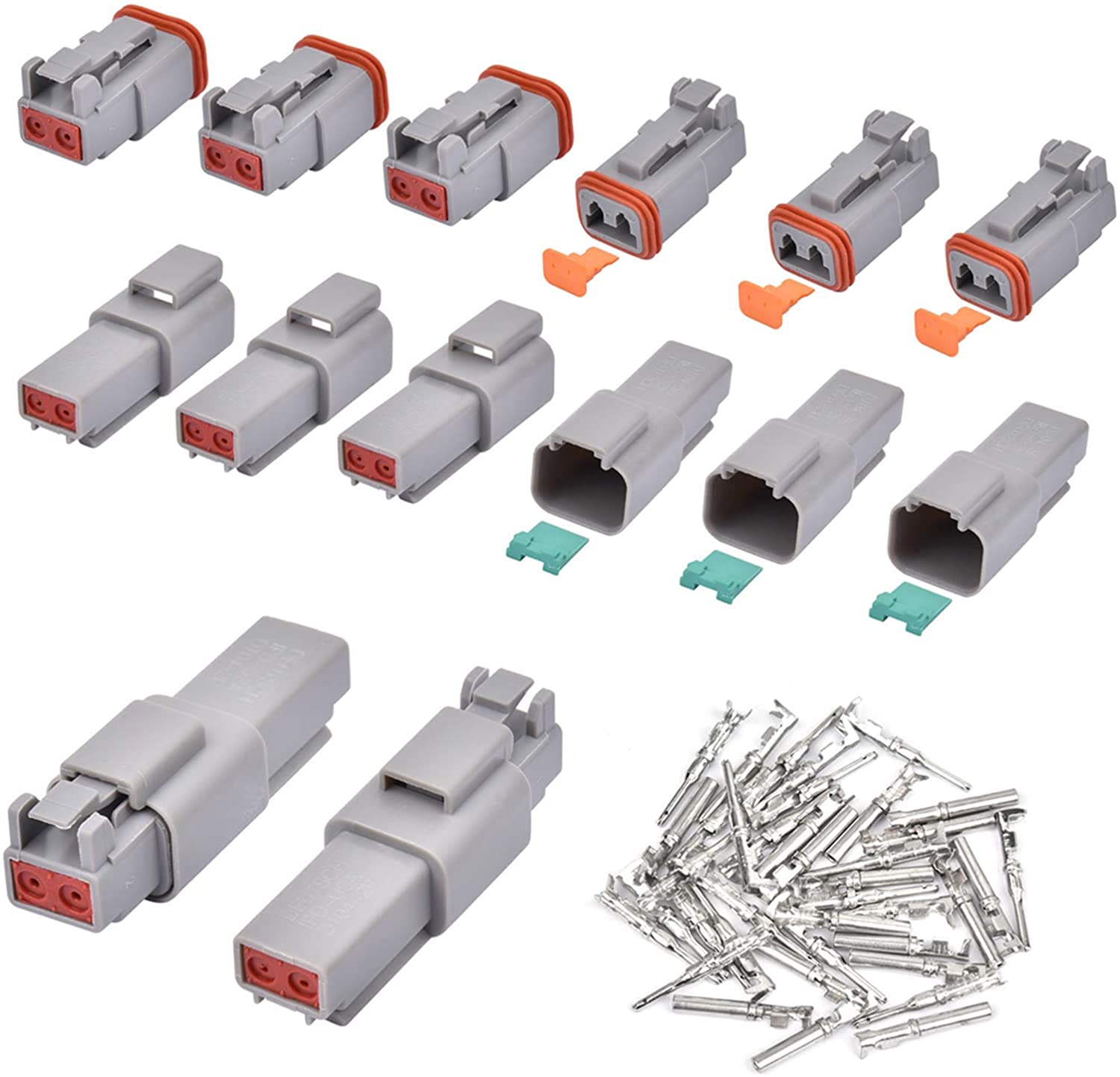 Buy DELFINO Electrical Wire Connector Plug, 8 Sets 2 Pin 2216AWG Waterproof Sealed Auto Gray