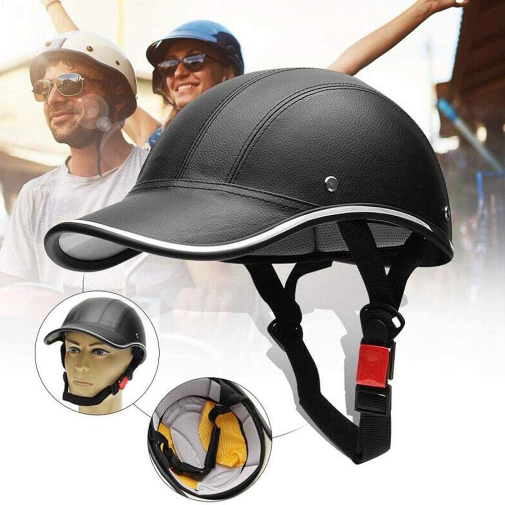 Demi-casque de moto - Casquette de baseball - Casque de protection anti-UV - Style vintage