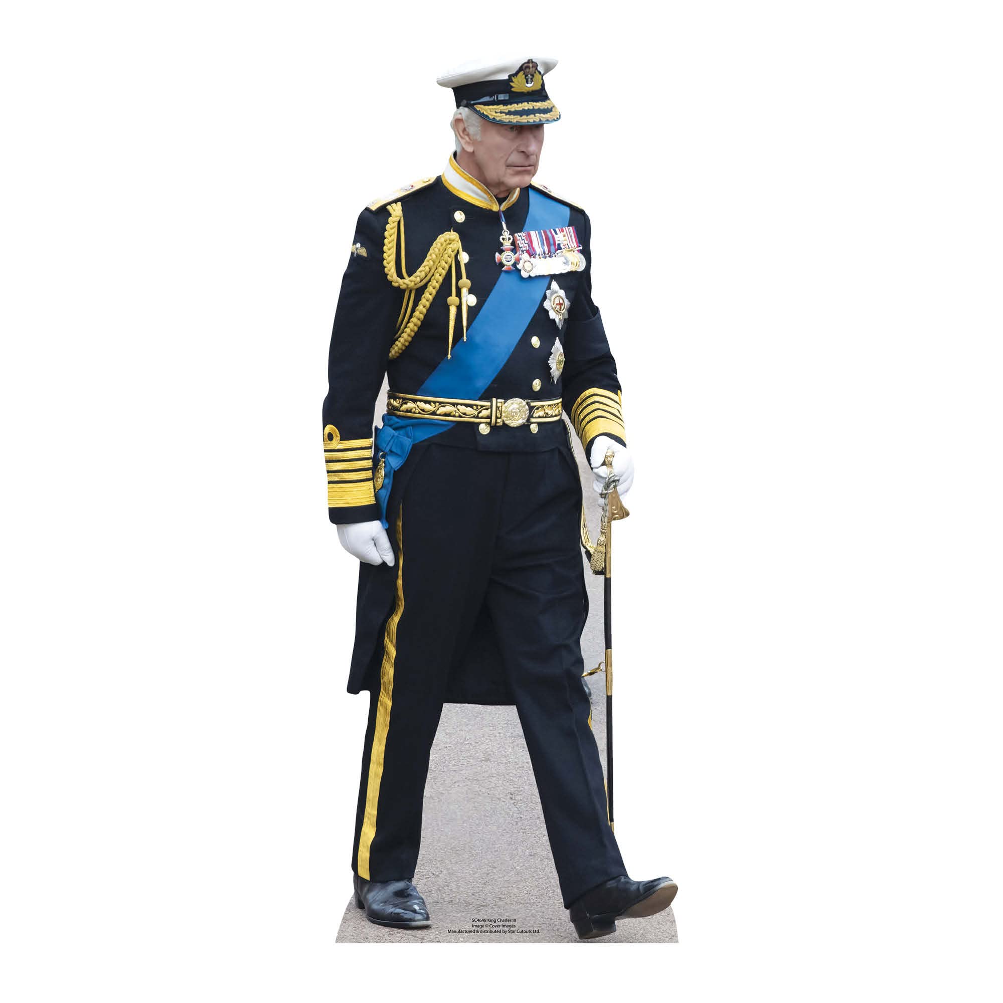Figurine en carton Roi Charles III | Décoration britannique rapide et sans fixation