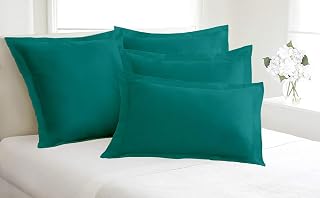 Kotton Culture Set of 2 Pillow Shams Set 100% Egyptian Cotton 600 TC Premium Quality Bedding (Queen/Full, Teal)