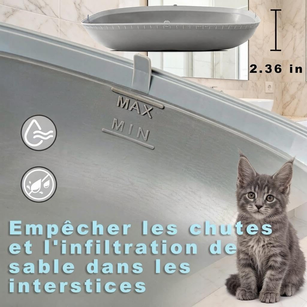 Tapis de rechange en silicone spécialement conçu pour les bacs à litière électriques autonettoyants, imperméable, antidérapant et facile à nettoyer, adapté aux bacs à litière automatiques