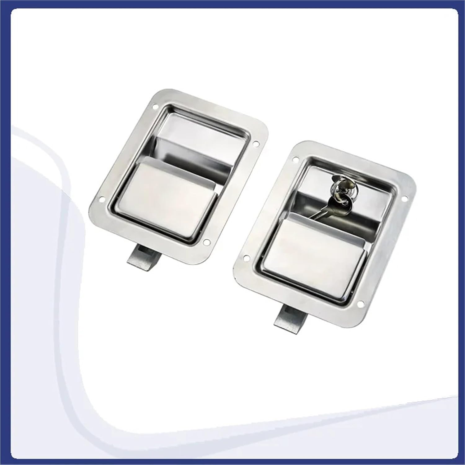 Pull Type Panel Lock Latch Drawer Flat Hardware 1Pcs(304 No Lock-27)