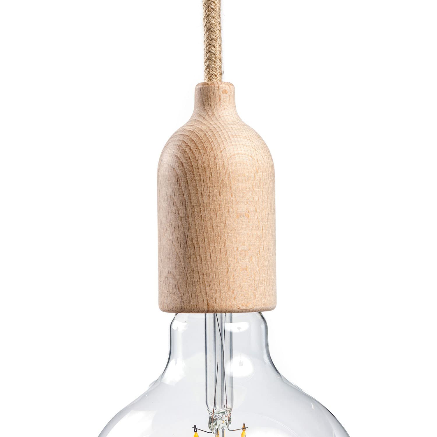 creative cables Lampenfassung E27 – Holz, Neutralfinish
