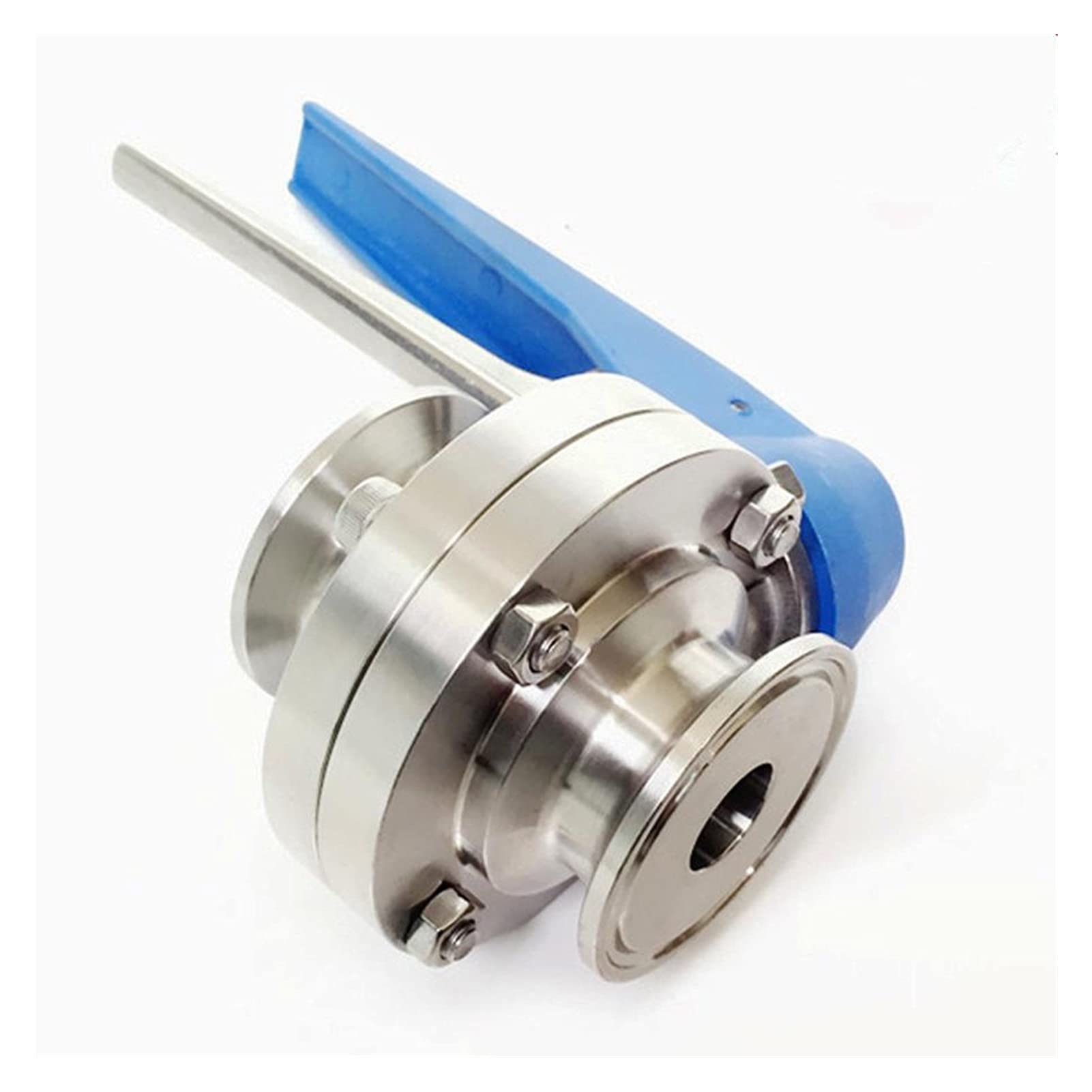 VSPPJYFG Ball Valve Hot And Cold Water Stop 108mm 4.25" Pipe Outer Diameter X 4" Three-clamp Sanitary Butterfly Extrusion Trigger Flow Control Valve SUS 316L Stainless Steel