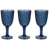 DAVOR - SET 3 GOBLETS BLUE