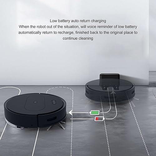 Miniatura 8 de TOPINCN Robot de barrido de carga de retorno automático de 1800 pa con recordatorio de anuncio de voz, barrido programado, húmedo y seco cuádruple