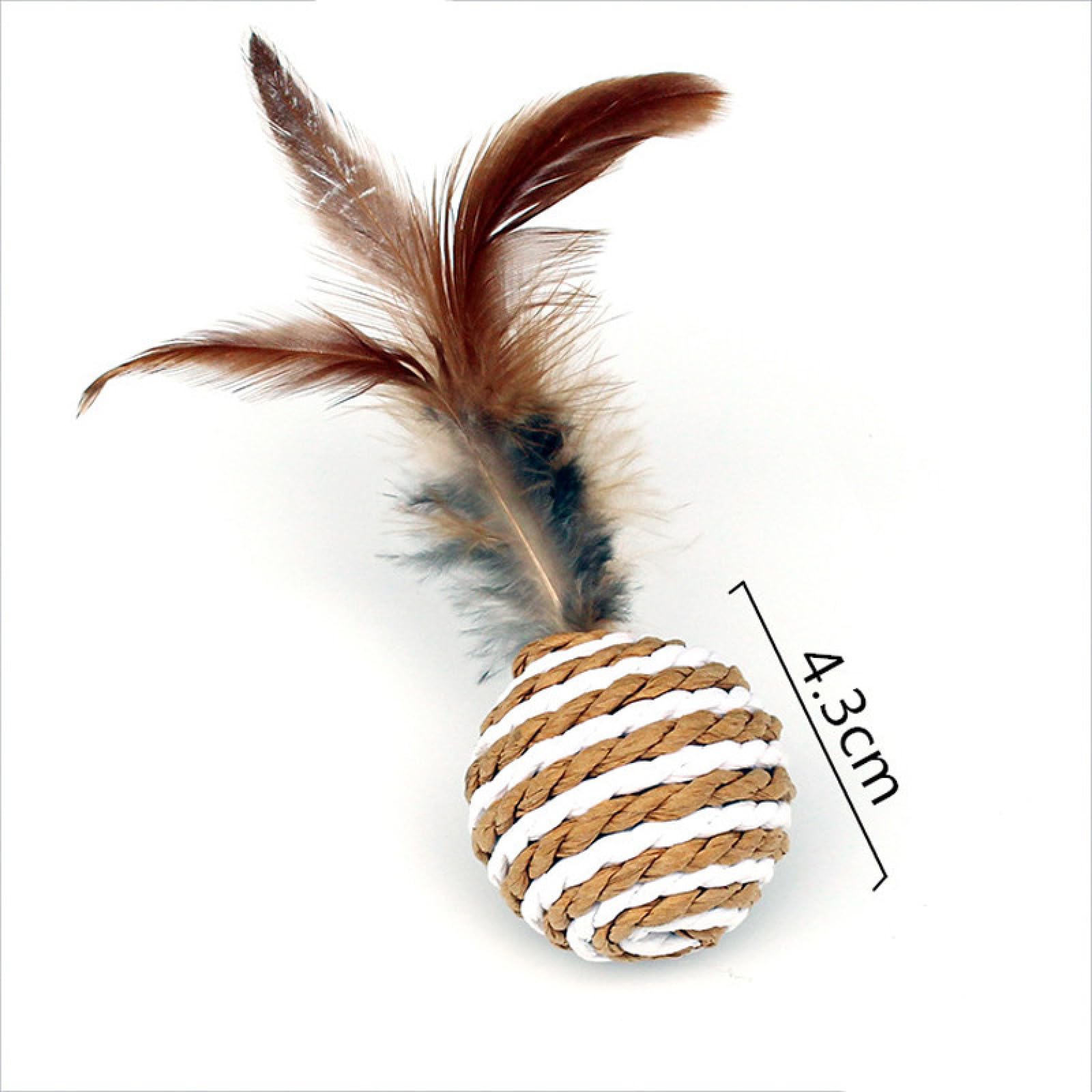 Katzenspielzeug, Katzenspielzeug, bunt, Sisal, interaktiver Ball, Katzenspielzeug, Heimtierbedarf, Feder, Katzentraining, Fänger, Katzenspielzeugball, 4 Stück