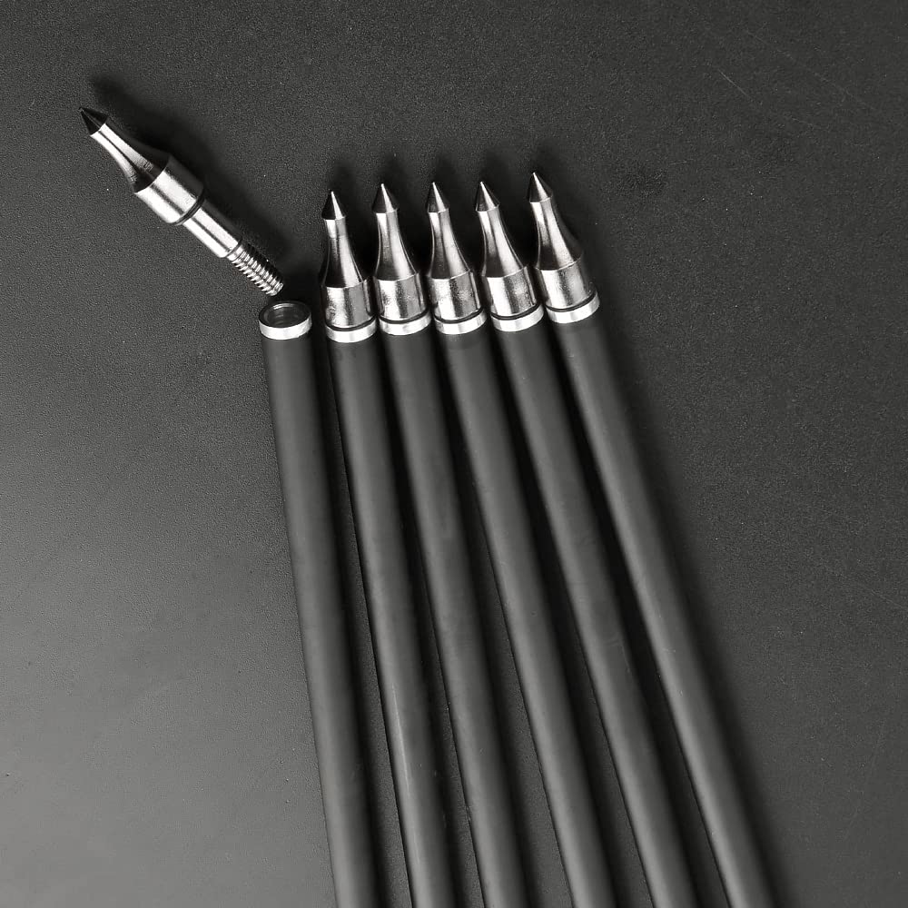 SHARROW 32" Freccia in Carbonio Spine 500 Freccia Carbonio Arco Frecce di in Carbonio con 4" Piume Naturali per Tiro con L'Arco Freccia Arco Lungo Ricurvo Arco Compound