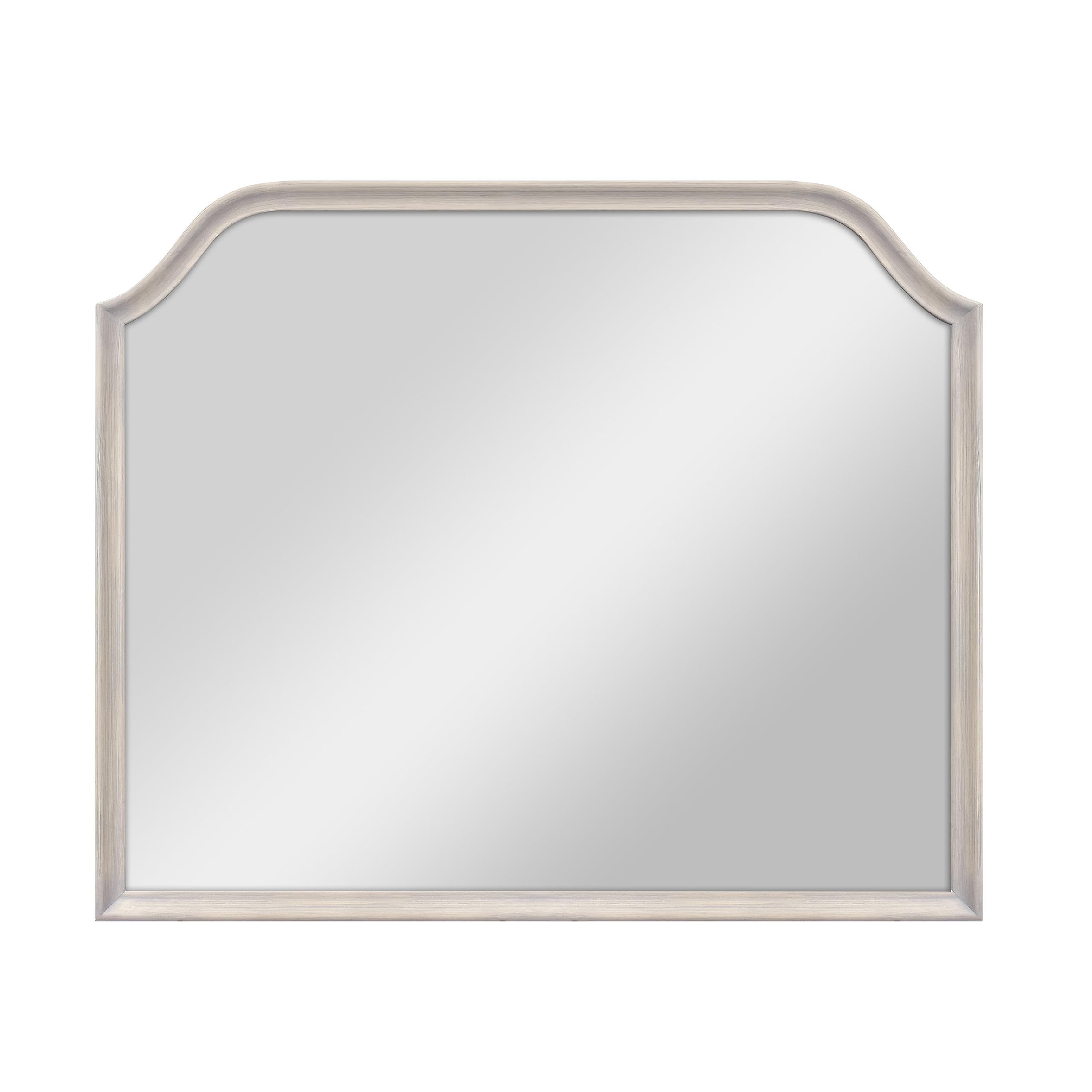 MCS Master & Co. Wood Arched Wall Mirror, Minimalist Decor Rectangle Mirror with Arched Top for Entryway, Bedroom, or Bathroom, 36 Inch x 30 Inch, Gray Wood Grain