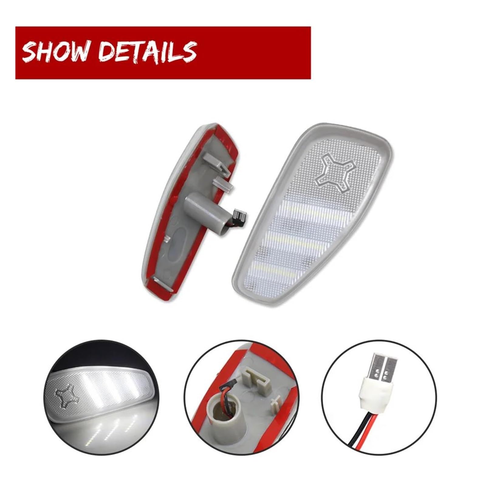 Generico Indicatori Di Direzione Freccia Laterale Per Jeep Per Renegade 2015-2023 Ambra/Bianco LED Indicatori Di Direzione Laterali Anteriori Per Auto(Smoked B)