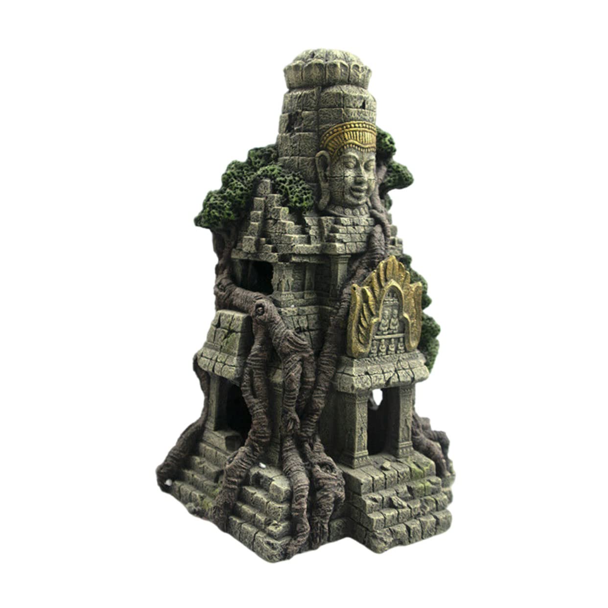 Mipcase Decoración De Templo De Simulación para Acuario Adorno De Resina para Peces Cueva De Escondite para Decoración De Templo Funciona como Refugio para Peces Agua para Acuarios De Agua