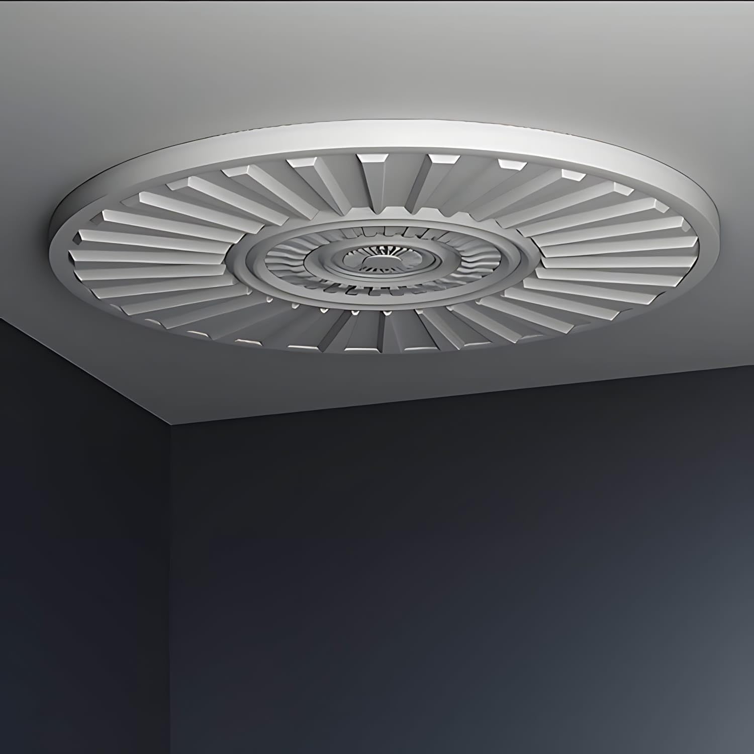 Profhome Rozeta sufitowa 156802 70 cm x 70 cm x 2,3 cm Sztywna pianka poliuretanowa powierzchnia wstępnie zagruntowana