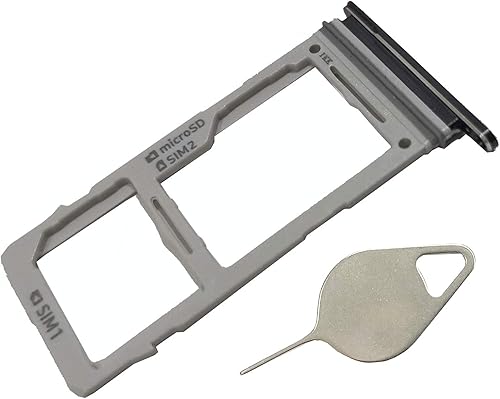 s10e - Bandeja de tarjeta SIM dual de repuesto para Samsung Galaxy S10e G970U G970W G970F G970U1 G970FDS G9700 (negro)