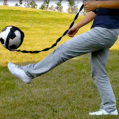 Kai Xin Solo Soccer Trainer,Hand Free Football Kick Training AidsSolo Skill Practice Equipment for Kids Adult with Elastic Adjustable Waist Belt，Fits Size 3,4,5 Footballs Volleyball Rugby - Thumbnail 5