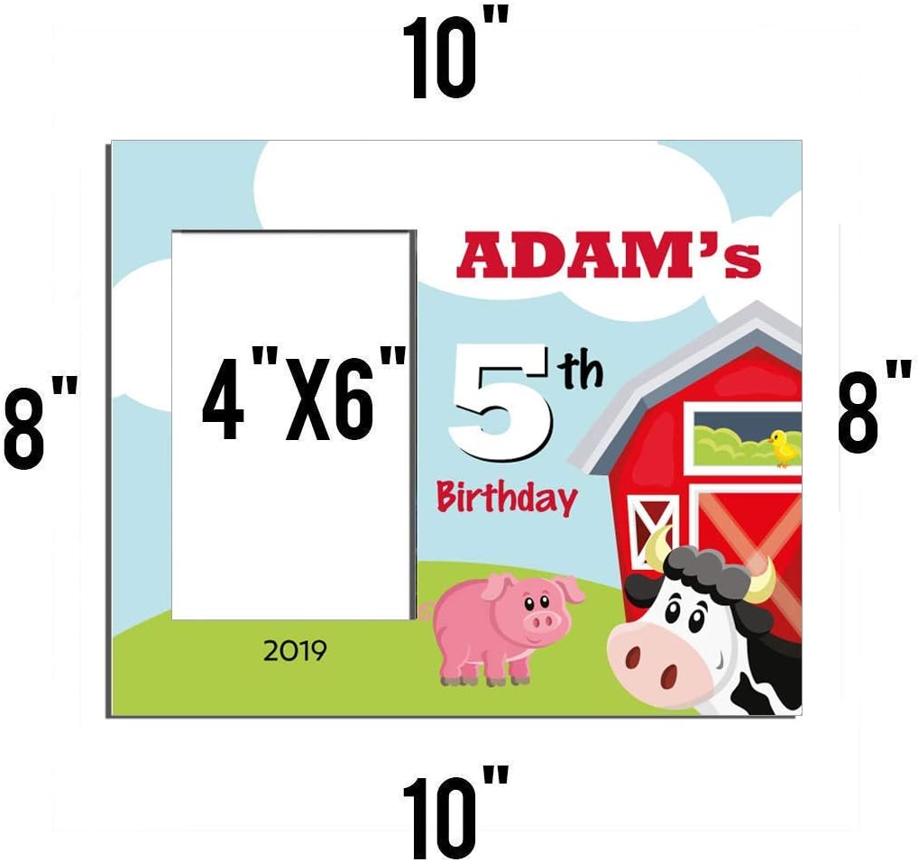 VictoryStore Birthday Picture Frames: Custom Barnyard Birthday Party Picture Frame Holds 4x6 Photo