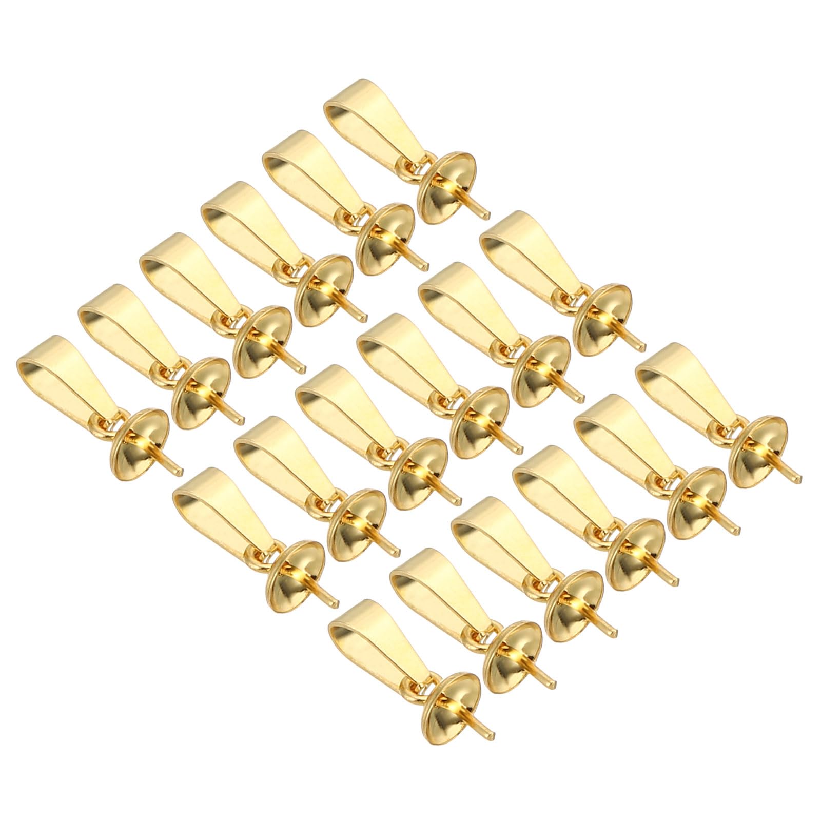 PATIKIL 14x5mm Eye Pin Peg Bail, 60Pcs Stainless Steel Cup Peg Bail Pin Pearl Pendant Connector for Jewelry Making Earring Necklace Bracelet DIY Crafts, Gold