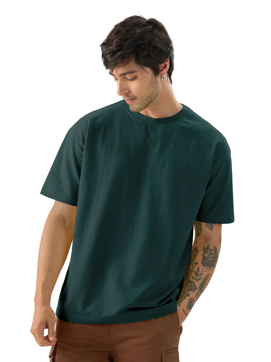 the souled store Solids: Men and Boys Short Sleeves Round Neck Oversized T-Shirt-picture-22