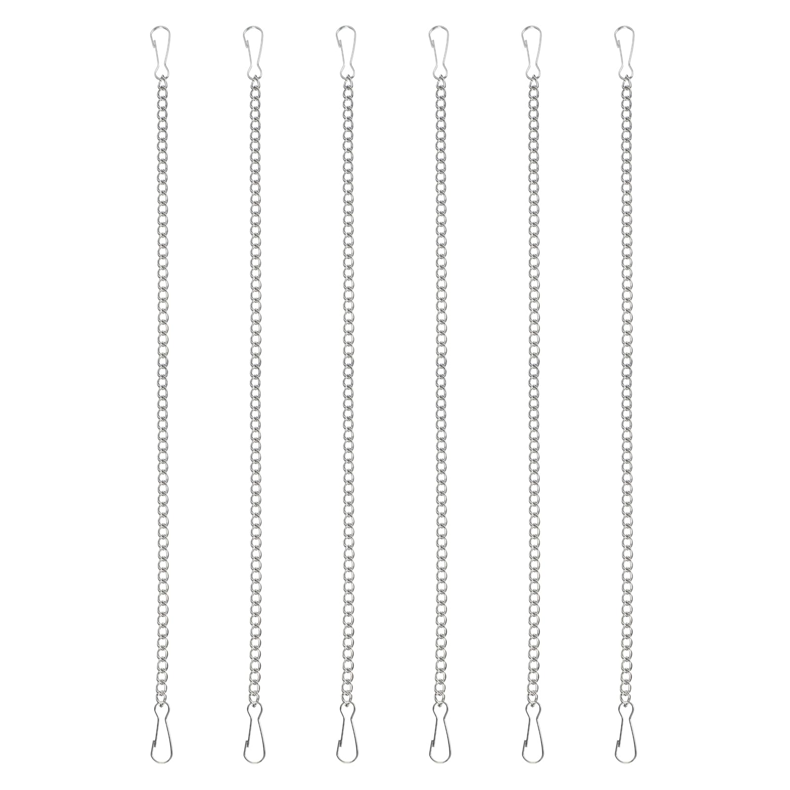 PATIKIL Hanging Chains with Hooks, 6 Pcs Plant Hangers for Bird Feeders Planters Lanterns Wind Chime Chalkboard and Ornament, Silver