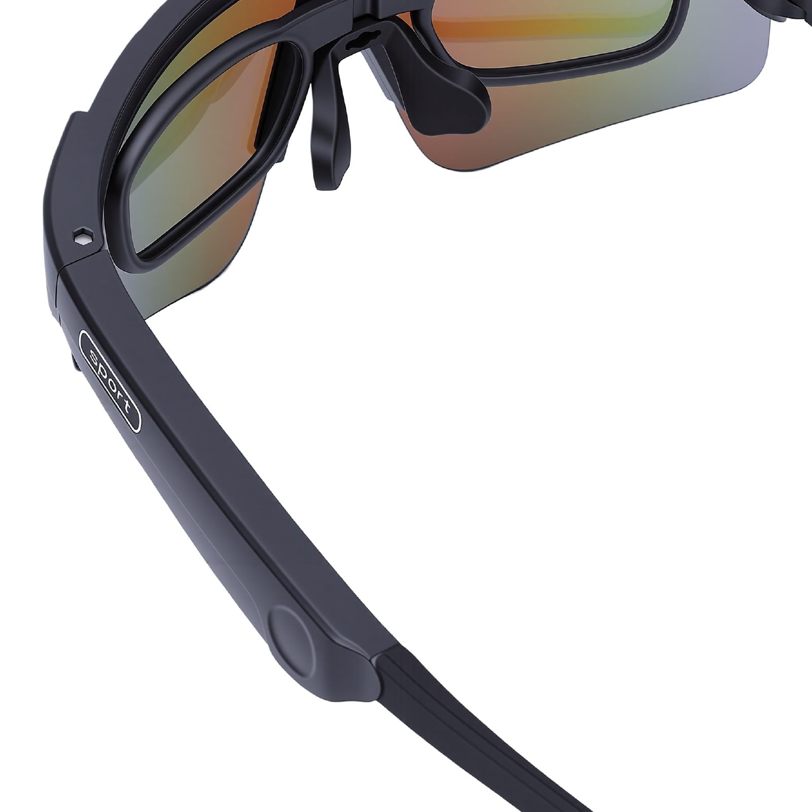 Dpofirs Gafas Inteligentes para Ciclismo, Gafas con Cámara 8 MP 4K con Grabación de Video y Estabilización EIS, con Altavoz y Micrófono para Música Llamadas, for Ciclismo Senderismo (Azul Negro)