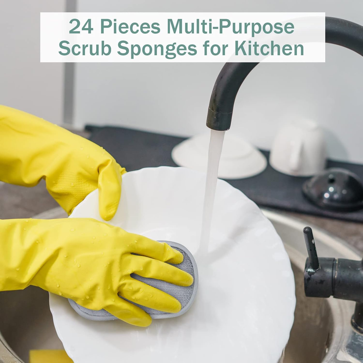 Multi pose Scrub Spons Non Scratch Microfiber Spon Cleaning Dish