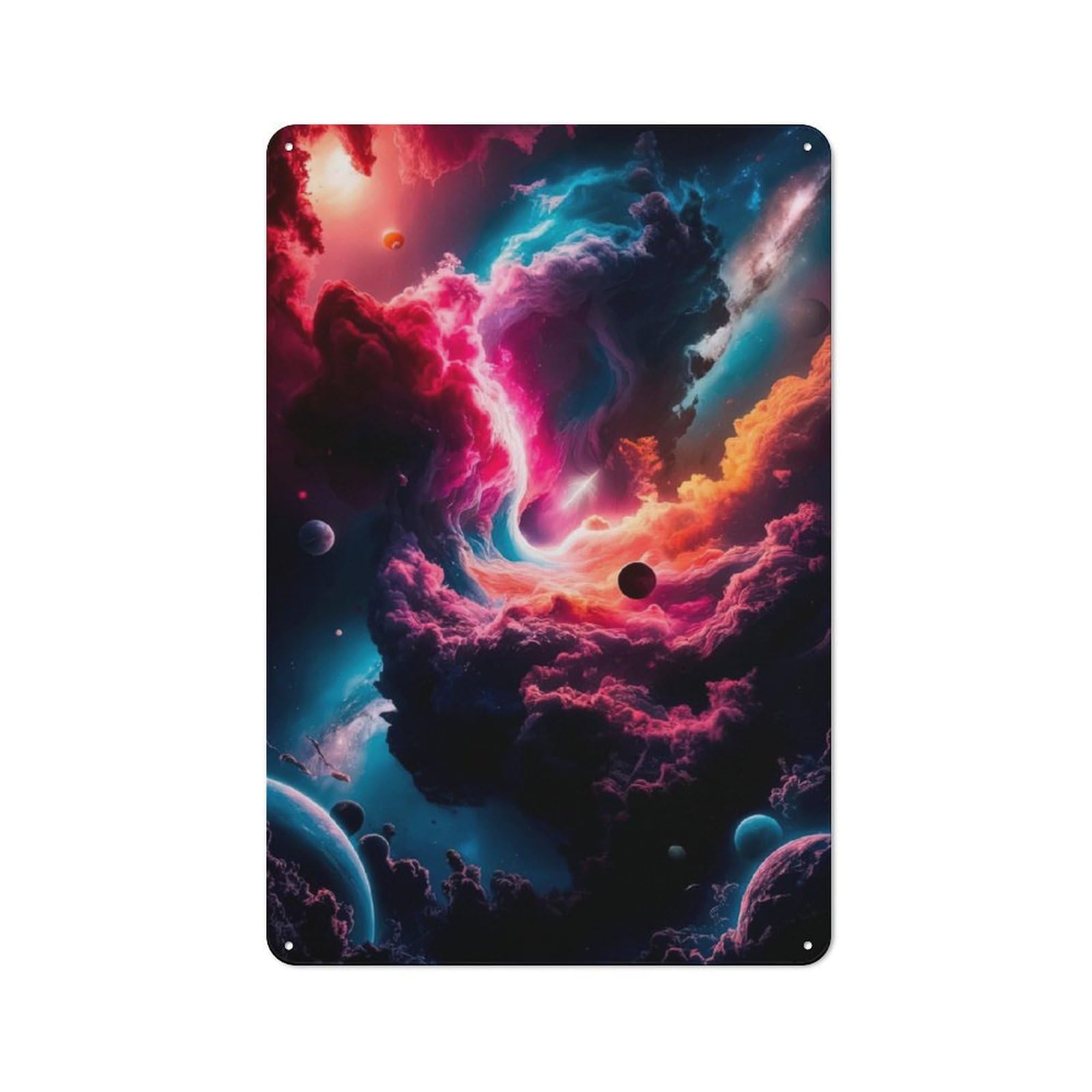Junmoney Stellar Clouds Tin Wall Plaque 30X20cm With For Garage Or Workshop, For An Autumn Wall Display In Garage And Workshop