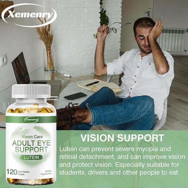 Compléments de soutien oculaire pour adultes (120 gélules) avec lutéine et zéaxanthine – Compléments pour la santé des yeux et de la vision