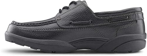 Miniatura 4 de Dr. Comfort Patrick - Zapatos náuticos terapéuticos para hombre, con parte superior de cuero, para diabéticos