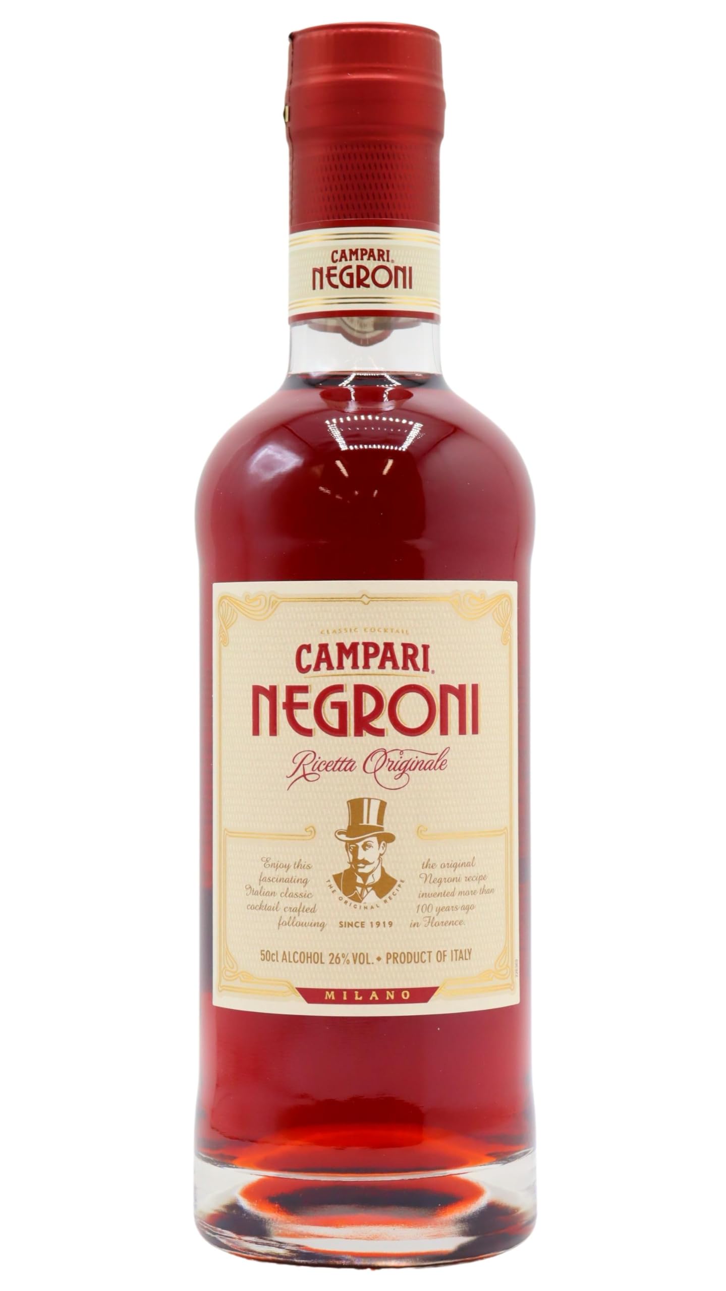 Negroni 50 cl, 26% ABV - Ready to Drink Italian Cocktail