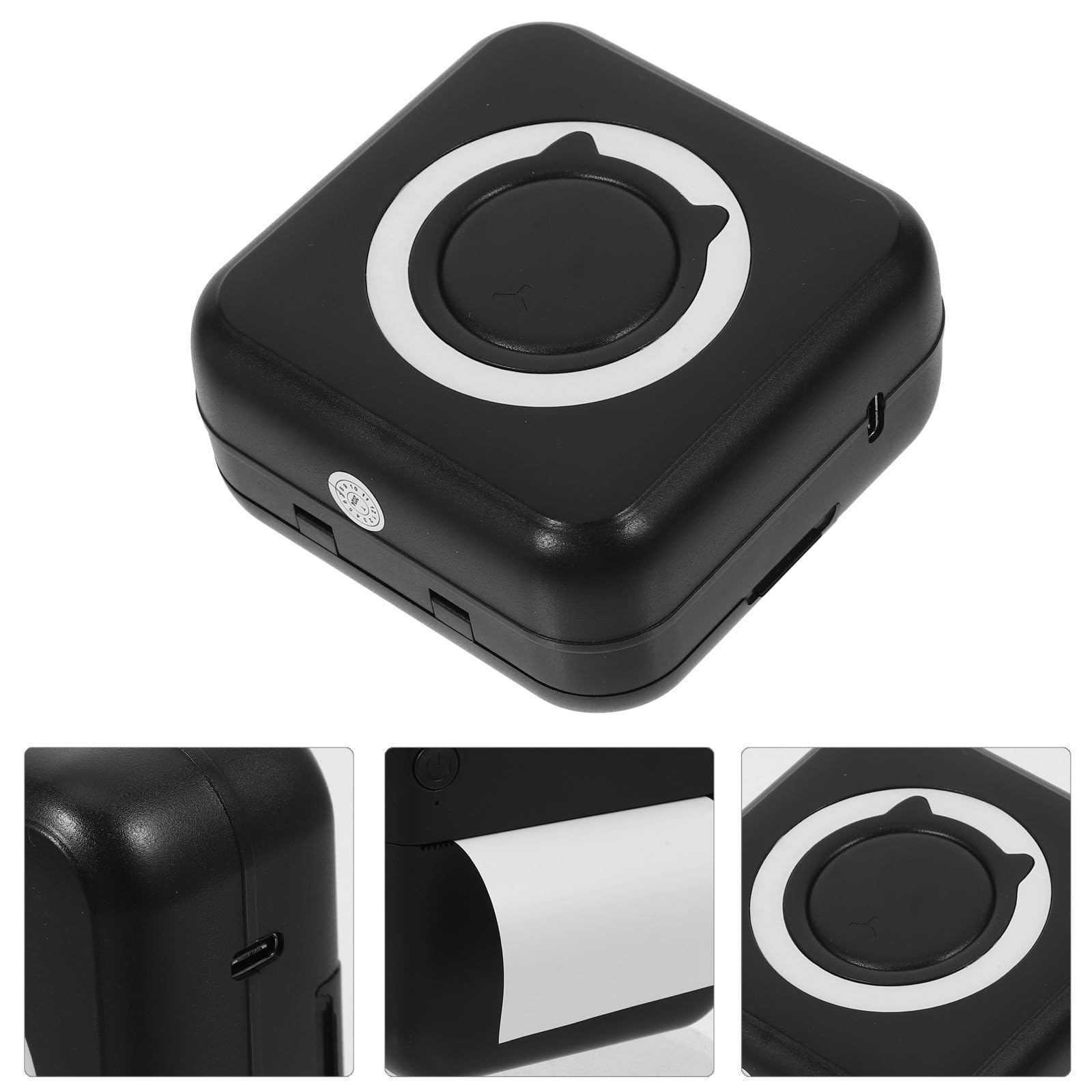 Impresora portátil Mini para móviles en plástico Negro, sin Tinta, para Crear Pegatinas pequeñas y memos, con conexión fácil para Estudiantes