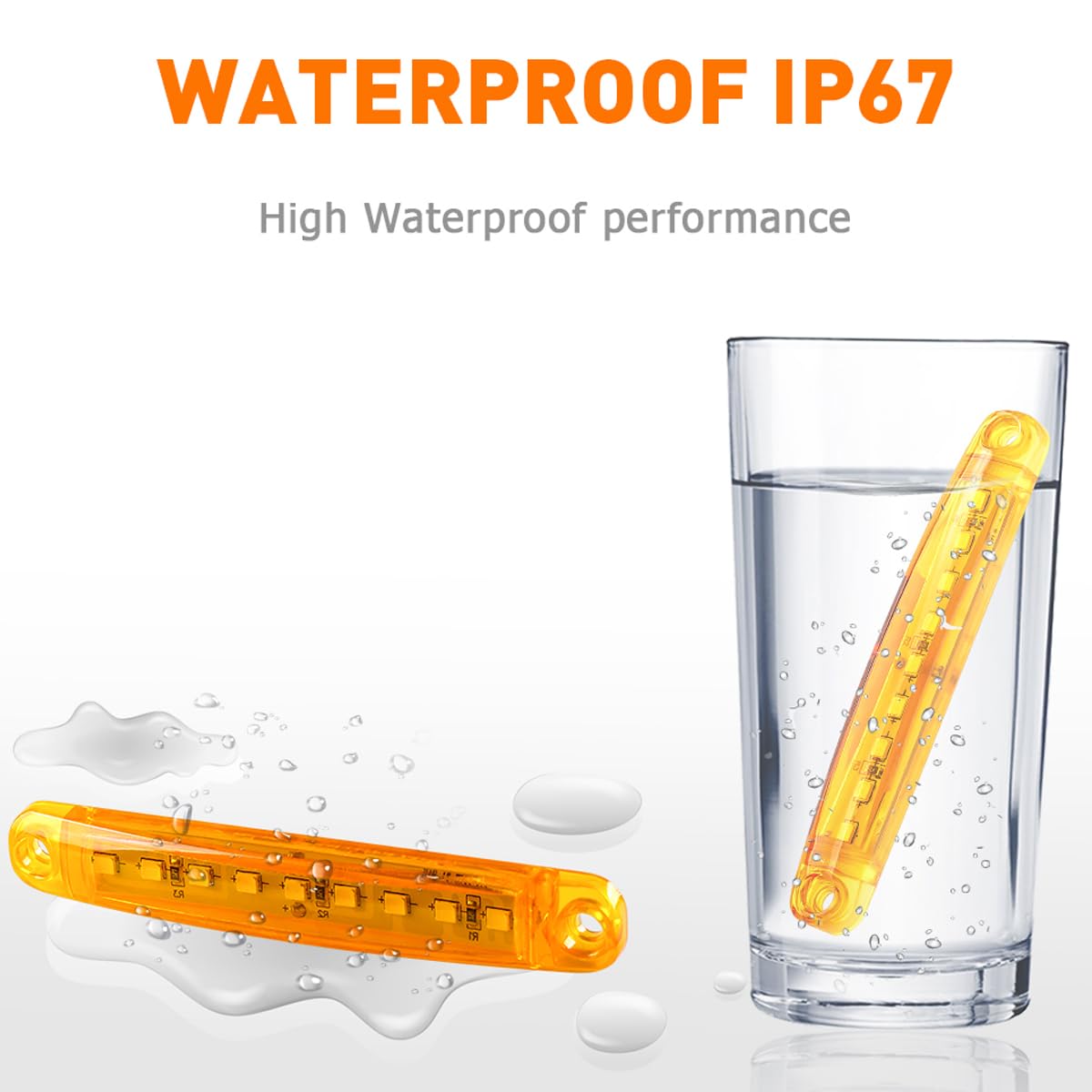 10pcs Luce di Posizione Laterale gialli - Luci di posizione laterali impermeabili a 9 LED 12-24 V per rimorchio, camion, barca, camper, furgone - Luci di ingombro posteriori anteriori/posteriori