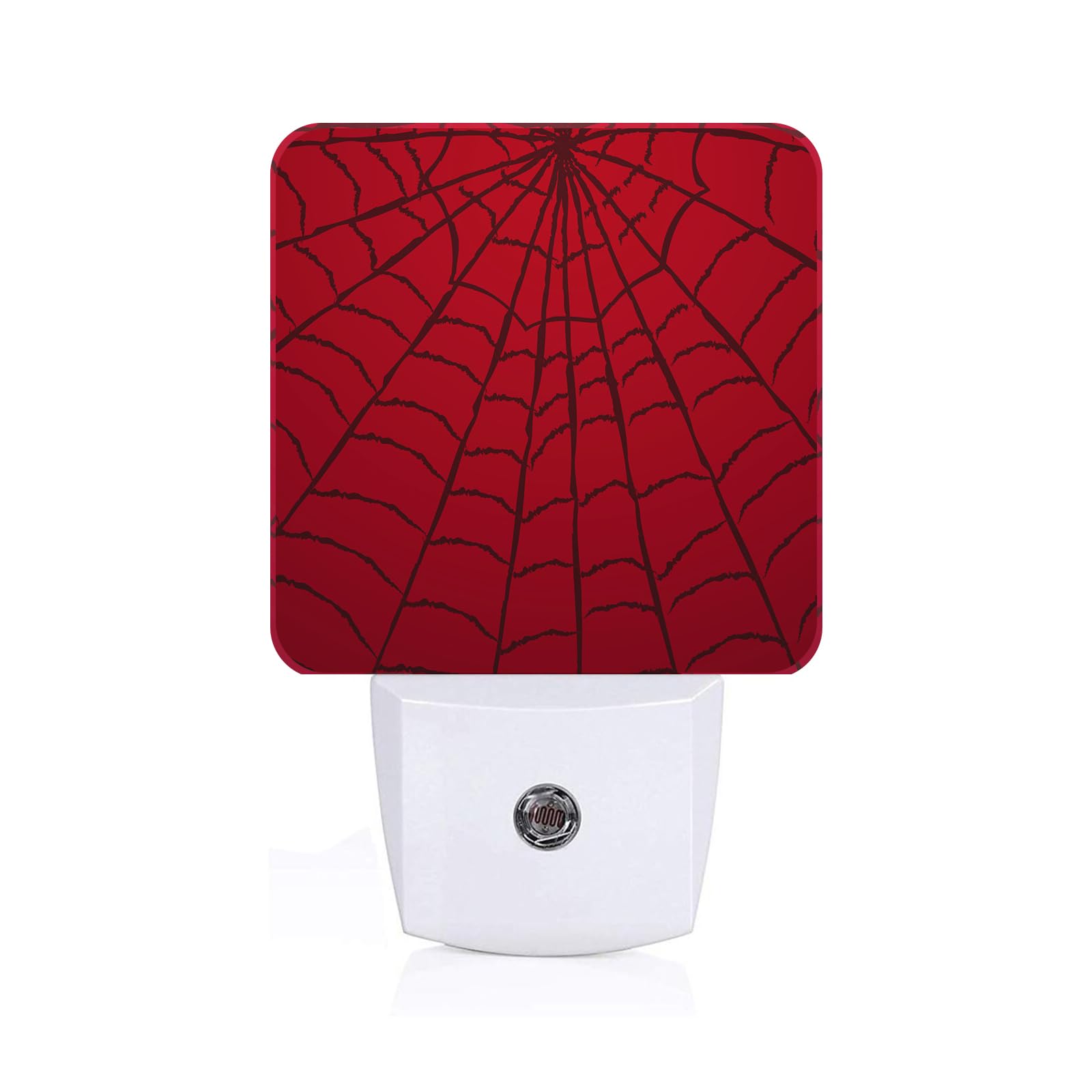 Red Spider Web Night Light,Plug Into Wall Decor for Stairway,Hallway,Kitchen,Dusk to Dawn Sensor Nightlights for Boys/Girls/Women/Men Room Gifts