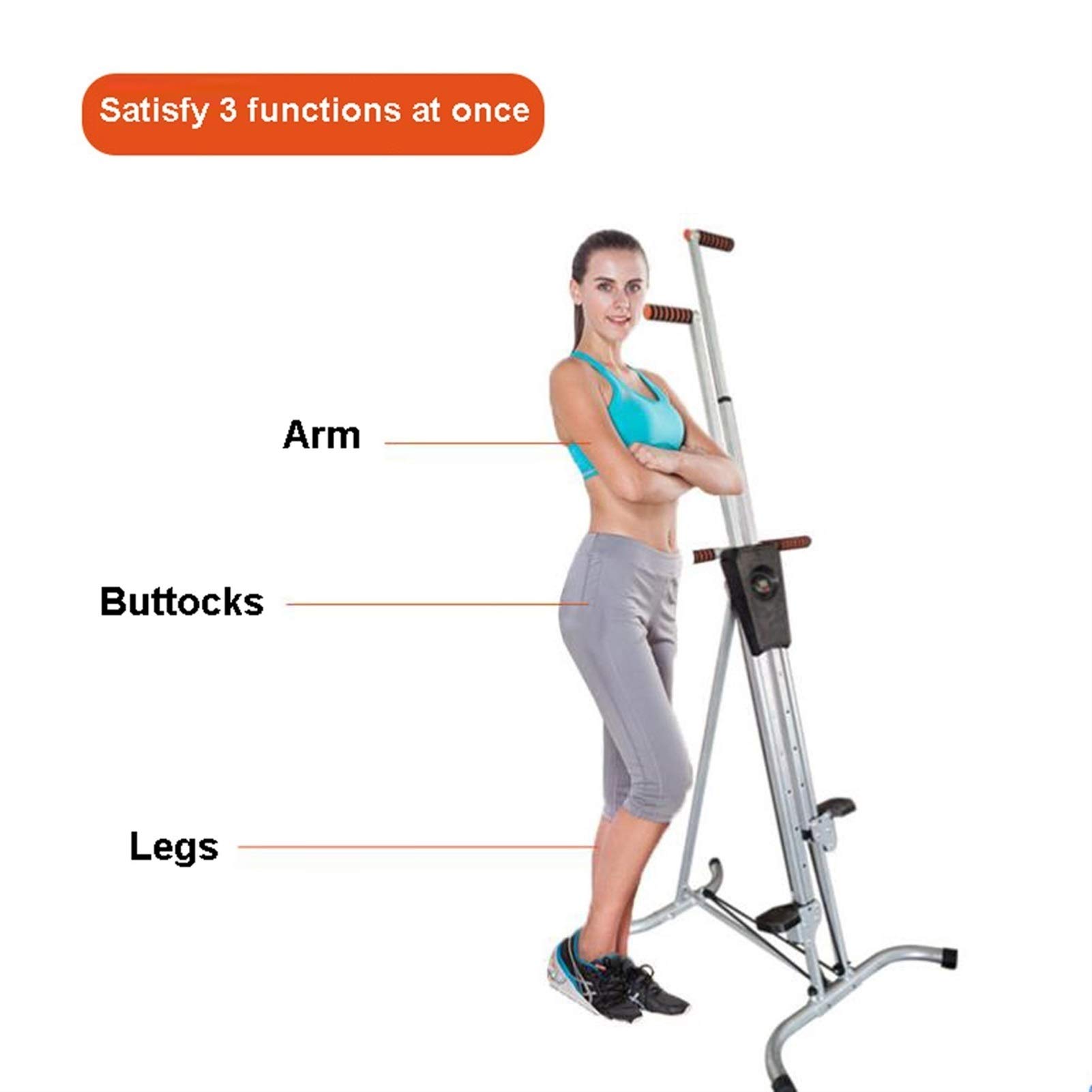 Ejercicio físico Step Climber Máquina de Ejercicios de Escalada Vertical para Interiores Entrenador Paso a Paso Ajustable para Entrenamiento de intervalos de Alta Intensidad con Monitor LCD
