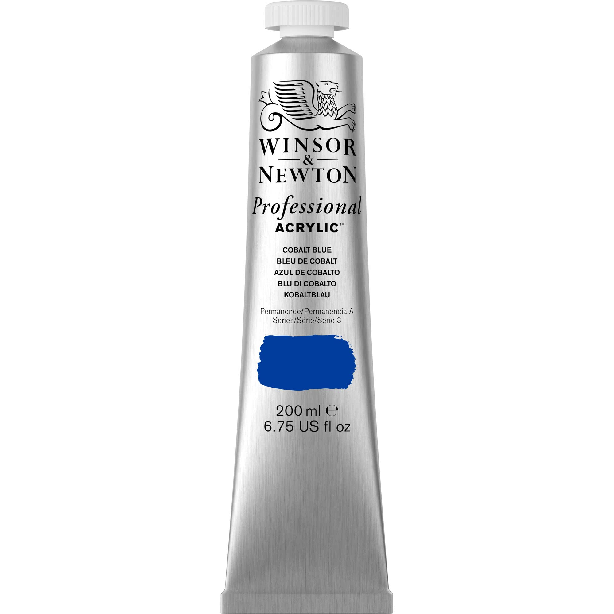 Winsor & Newton acrílico profesional Artist's - tubo de pintura acrílica de 200ml, color azul cobalto