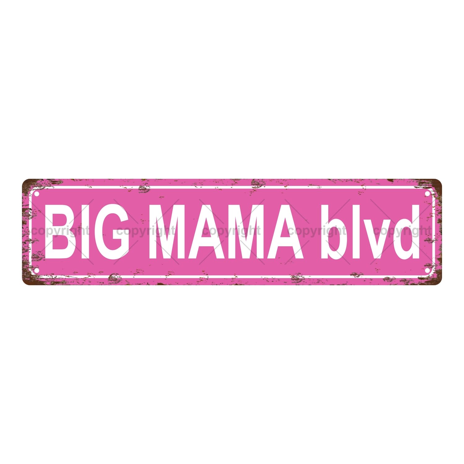 Big Mama BLVD People Metal Tin Street Sign Bar Cafe Garage Cave Home Room Wall Bathroom Farmhouse Garden Porch Patio Decor,4x16 Inch
