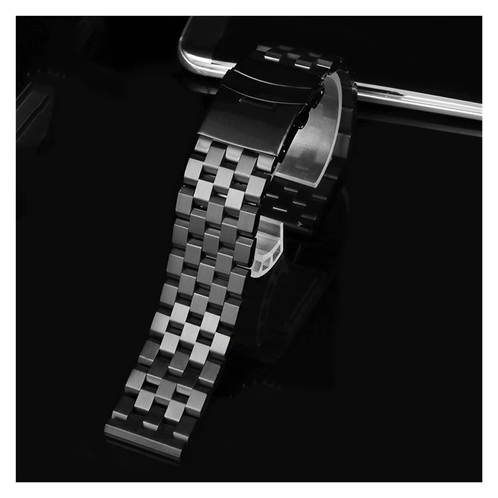 Fanda di orologi in metallo Premium Solid in acciaio inossidabile cinghie da uomo Donne Black Silver Wristband 26mm 24mm 22mm 20mm 18mm