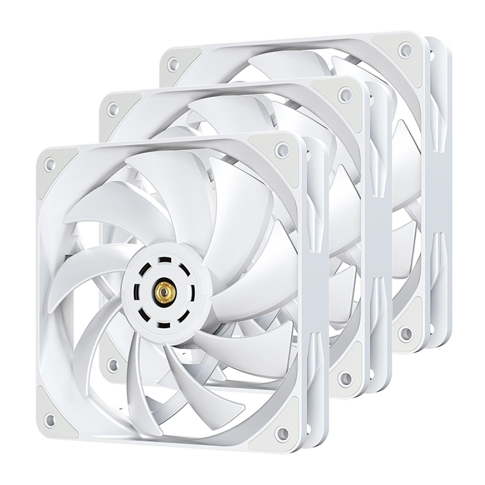 Ventilateur boîtier PC 12V PWM DY-12025 blanc lot de 3