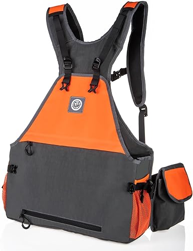 TKLoop Chaleco de caza de Upland Chaleco ajustable para pájaros de tierras altas gris, Gris