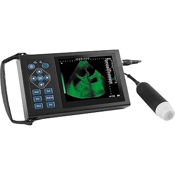 Portable Veterinarian Ultrasonic Pregnancy Testing Device 5.6" HD Color LCD 16 Simulated Colors with Waterproof Probe for Liv